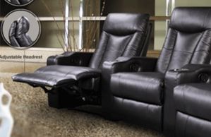 Black theater seating recliners
