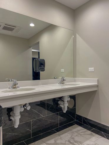 Bathroom remodel with double bowl sink