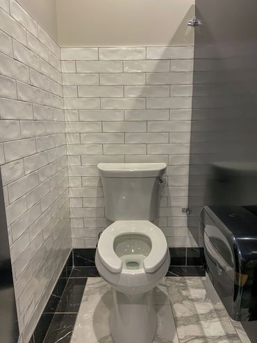Bathroom remodel toilet stall