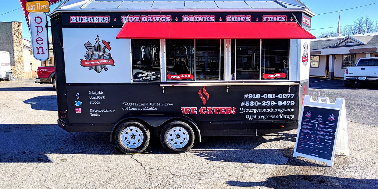 Close view of the Food truck on the street
