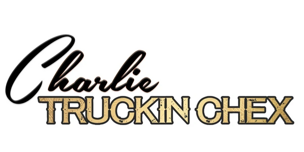 Logo reading 'Charlie Truckin Chex' with stylish fonts.