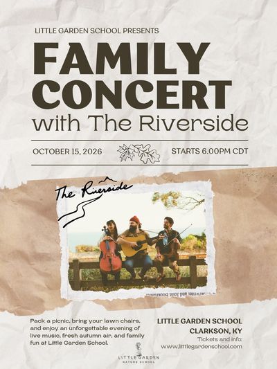Family concert by The Riverside at Little Garden School on October 15, 2026.