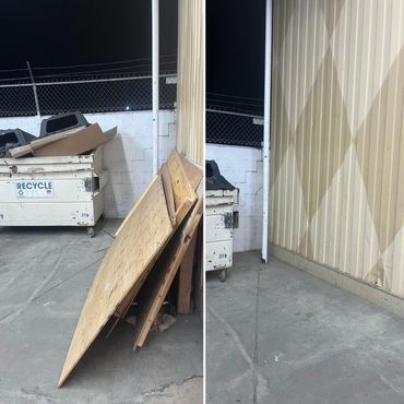 Apartment trash disposal before and after junk removal in Yucca Valley California.