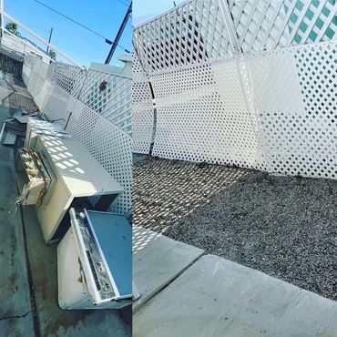 Swamp Cooler disposal and removal in Rancho Mirage Ca before and after junk removal.
