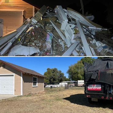 residential home before and after junk removal in Thousand Palms Ca