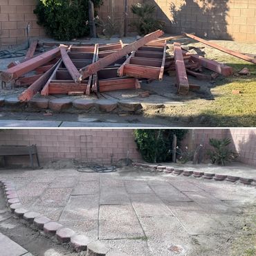 Play structure disposal before and after junk removal in Twentynine Palms Ca