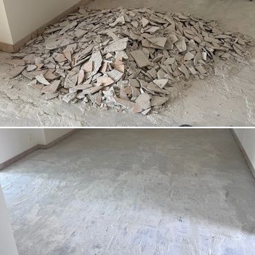 Tile removal and disposal before and after junk removal in Twentynine Palms Ca