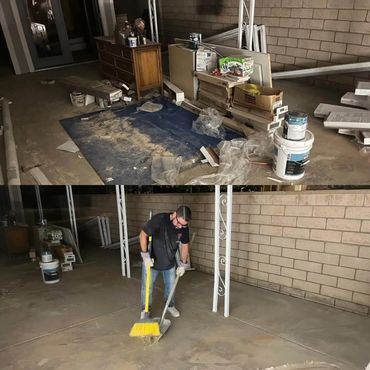 Renovation debris disposal before and after junk removal in Joshua Tree California