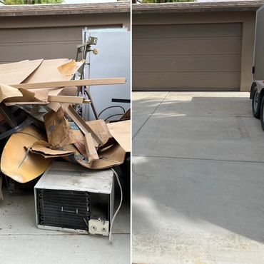 before and after cardboard disposal in La Quinta Ca