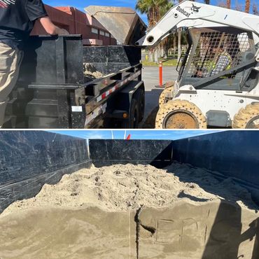 Dirt and sand disposal in Indio Ca before and after photo