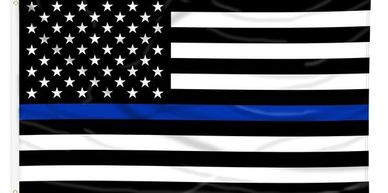 This image displays the Thin Blue Line American Flag, a bold symbol of respect and support for law enforcement officers who serve and protect our communities. With a black-and-white American flag design and a single blue stripe, it honors the courage and sacrifice of police officers across the country. At Western Reserve Flag & Sports in Boardman, Ohio, we proudly carry high-quality, American-made Thin Blue Line flags for homes, businesses, and public displays. Serving customers throughout Mahoning, Trumbull, and Columbiana Counties—including Canfield, Poland, Youngstown, and Warren—we stand with those who protect and serve.