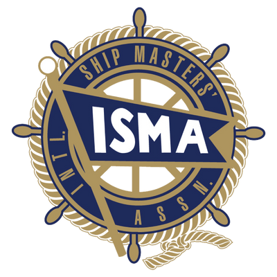 ISMA Ship Master Logo in Gold and Blue Color Image Section