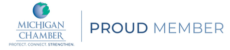 Michigan Chamber logo with 'Proud Member' text.