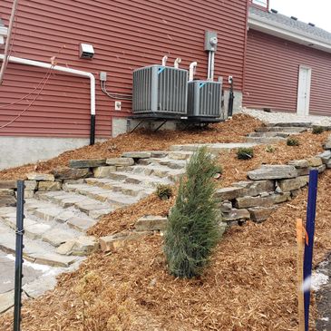 Natural Stone Steps and Retaining Wall