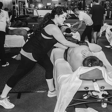 Sports Massage to football player training for NFL combine