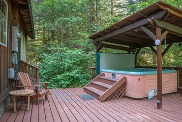 Private covered hot tub and deck