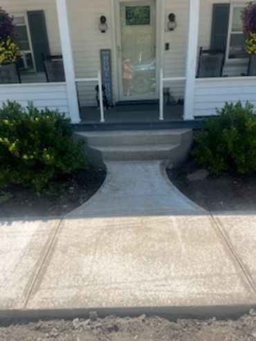 radius sidewalk into porch stoop