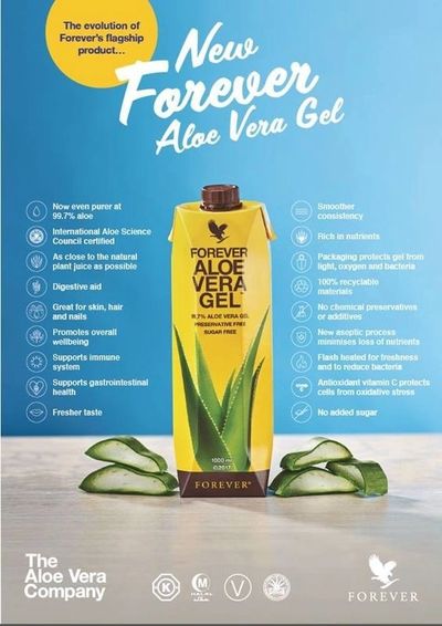 The New Forever Aloe Vera Gel. Forever's flagship product.