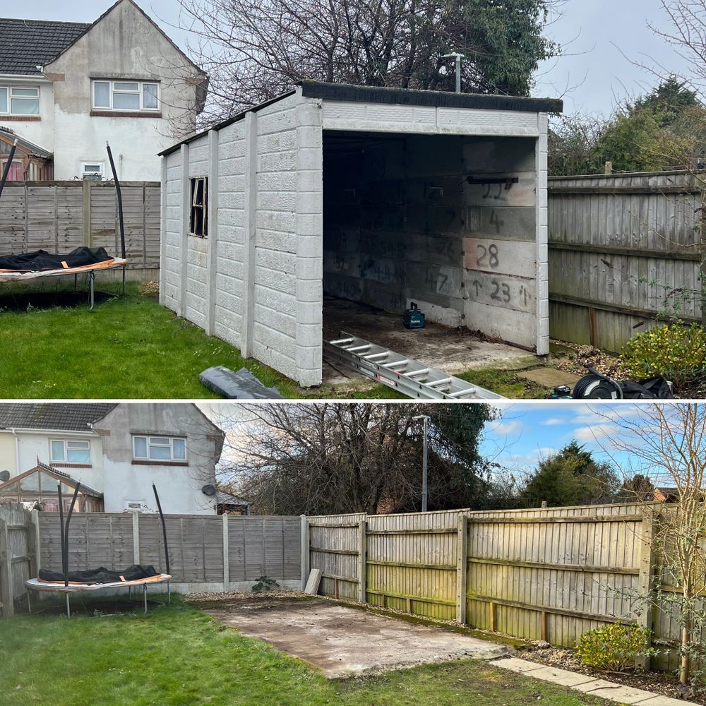 Garage Demolition Before And After Photo