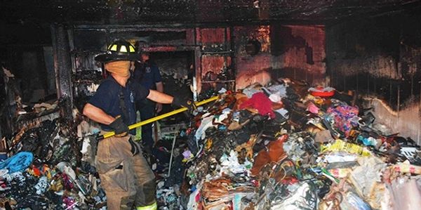 A home that caught on fire that was caused by hoarding. Hoarding cleanup prevents many dangers