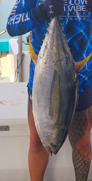 Capt. Audrey with a nice Yellowfin Tuna!