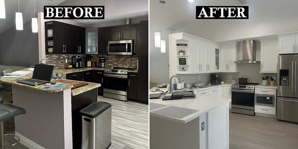 Kitchen cabinet refacing before and after – Clearwater FL