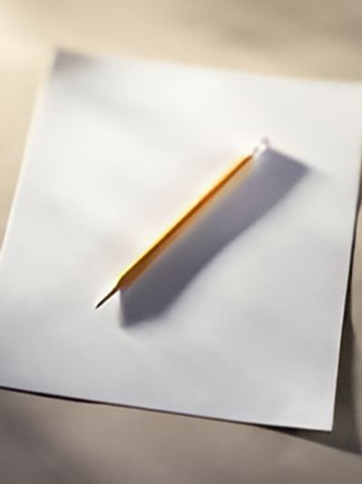 White paper with pencil