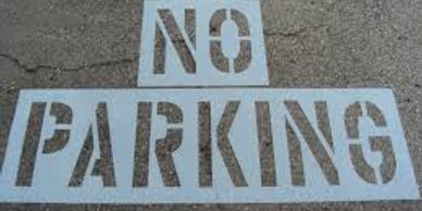 No Parking Stenciling on Asphalt or concrete Bakersfield California