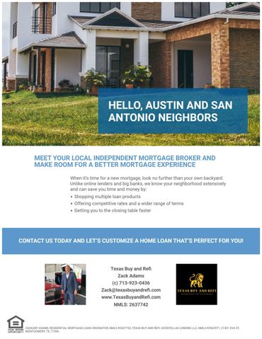 Local mortgage broker offers personalized home loans in Austin and San Antonio.