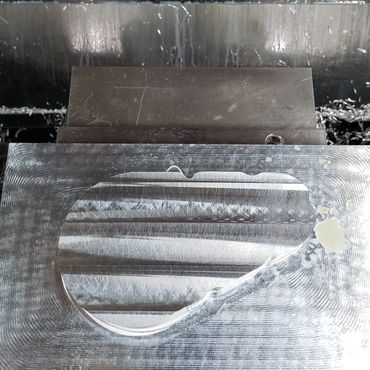 Partially milled part from an aluminum block