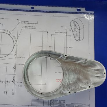 CNC milled aluminum part with plans