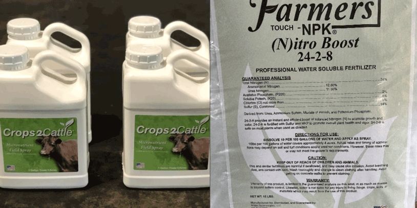 Slow-release liquid fertilizer for hay and pasture