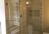 Custom Frameless Shower Door with Odd Angles with Back to Back Towel Bar for Handle