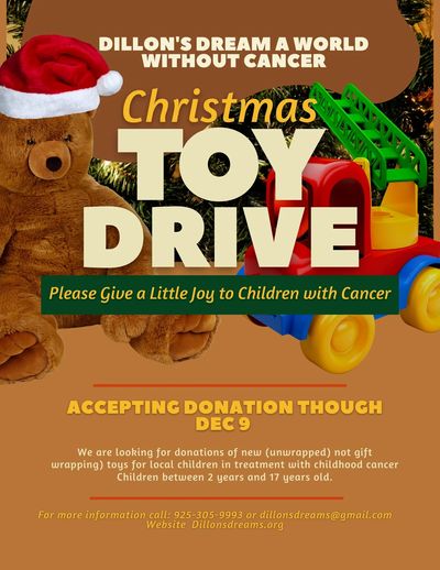 A banner with text Christmas Toy Drive