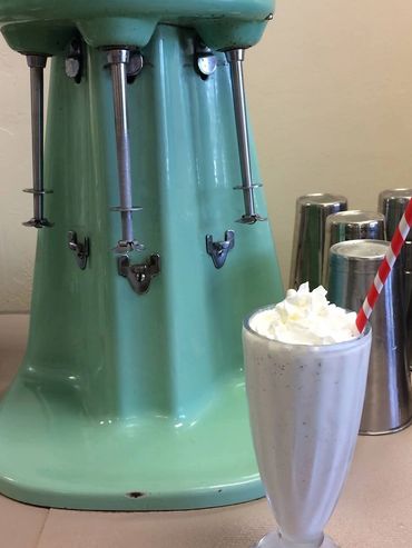 Refreshing old-fashioned malted milkshake in a frozen glass!