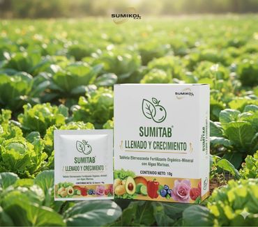 Sumitab.
Tabletas Efervescentes.
10 gr.
Fertilizante Organico Mineral.
