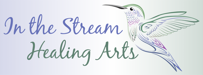 Elegant logo with a hummingbird and the text 'In the Stream Healing Arts'.