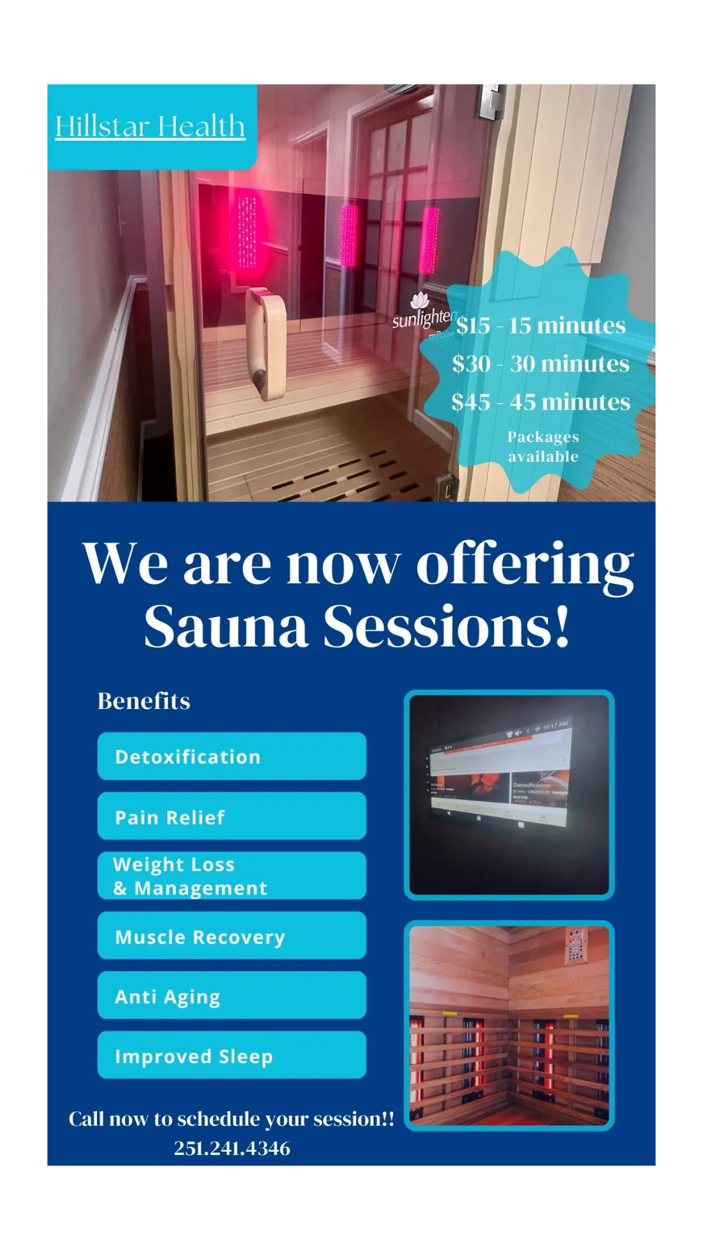 Experience deep relaxation and rejuvenation in our advanced infrared sauna.