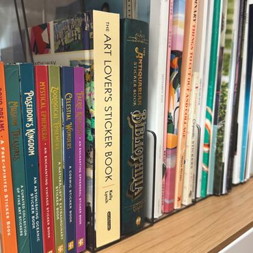 Sticker books and magazines for scrapbooking. Expressive and creative arts. Neurodivergent.