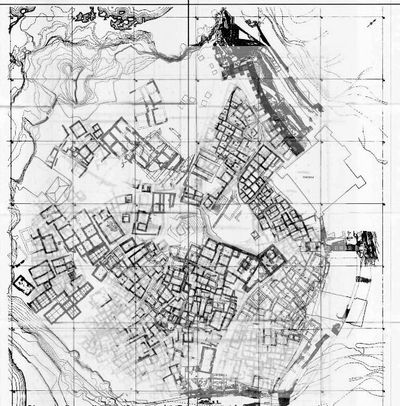 Map/Plan of the facility/Installation/City Byblos 2700-2150BCE with subsequent levels till 3300BCE