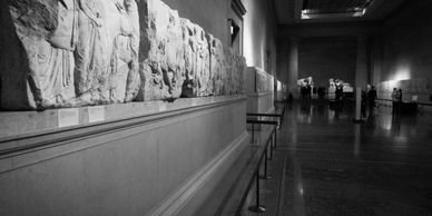 Sculptures in the Parthenon Gallery in the British Museum