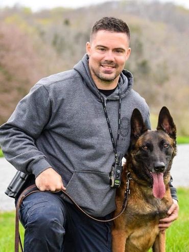 Police canine and dog owner trained and ready for work.