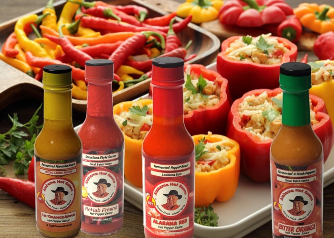 Pepper, pepper, pepper! Stuffed, raw, and made into Alabama Hot Sauce!