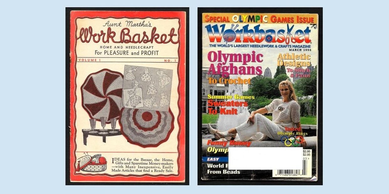 First and Last Issues of Workbasket Magazine spanning 60 years.