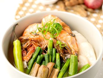 Sinigang shrimp sour Filipino soup