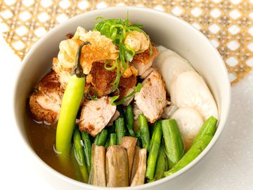 Bagnet sinigang Filipino hot sour soup with pork