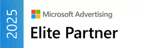 Microsoft Advertising 2025 Elite Partner badge.