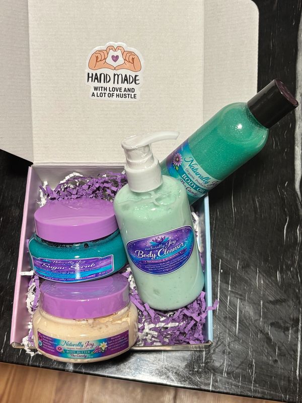Gift box with skincare routine.
