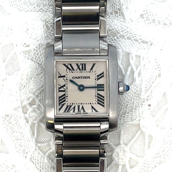 Vintage Stainless Steel 20mm Cartier Tank Francaise 2384 Quartz Watch