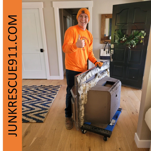 Junk Removal in Fresno. Fireplace insert Removal.
